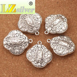4pcs Our Lady of Guadalupe Metal Charm Beads Pendants Tibetan Silver