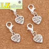 Love Heart Lobster Claw Clasp Charm Beads 26PCS