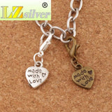 Love Heart Lobster Claw Clasp Charm Beads 26PCS