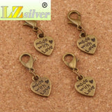 Love Heart Lobster Claw Clasp Charm Beads 26PCS