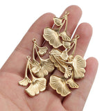 10pcs Brass Ginkgo Leaf Charms Pendant for DIY Jewelry Making