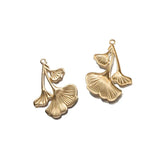 10pcs Brass Ginkgo Leaf Charms Pendant for DIY Jewelry Making