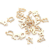 26pcs A-Z Zircon Letter Charms Jewelry Making Alphabet Letters Charms