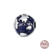 Real Silver Globe Buckle Beads for 3mm Bracelet DIY
