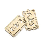 Brass Tarot Card Pendant Moon Phases Mystical Charms for DIY Jewelry
