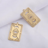 Brass Tarot Card Pendant Moon Phases Mystical Charms for DIY Jewelry