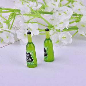 10pcs 3D Beer Bottle Resin Charms for DIY Earrings