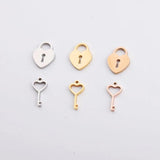 10pcs Heart Lock Pendant Key Charm DIY Necklace Jewelry Making