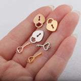 10pcs Heart Lock Pendant Key Charm DIY Necklace Jewelry Making