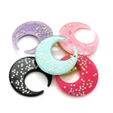 18pcs 49mm Resin Moon Glitter Charms Mixed for Necklace Keychain Pendant