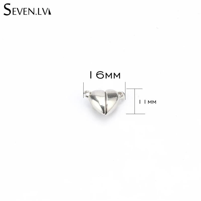 Set of 10 Heart Magnet Charms for Jewelry, Bracelet, Necklace