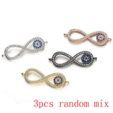 3pcs Copper Infinity Charms Bracelet DIY Evil Eye Charms Beads
