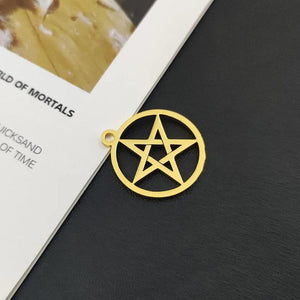 5pcs Small Pentagram Charms Stainless Steel Pendants