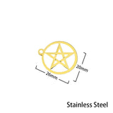 5pcs Small Pentagram Charms Stainless Steel Pendants