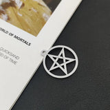 5pcs Small Pentagram Charms Stainless Steel Pendants