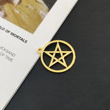 5pcs Small Pentagram Charms Stainless Steel Pendants