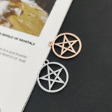 5pcs Small Pentagram Charms Stainless Steel Pendants