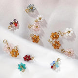 20Pcs Stainless Steel Crystal Beads Charms Pendant for DIY Jewelry
