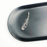 Feather Charm Pendant, Vintage Jewelry for Women Men, Fits Bracelet