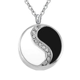 Yin Yang Round Pendant Cremation Jewelry Stainless Necklace Men Women Mom