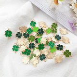 48pcs Enamel Four Leaf Clover Charms Pendant DIY Earrings Bracelet