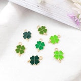 48pcs Enamel Four Leaf Clover Charms Pendant DIY Earrings Bracelet