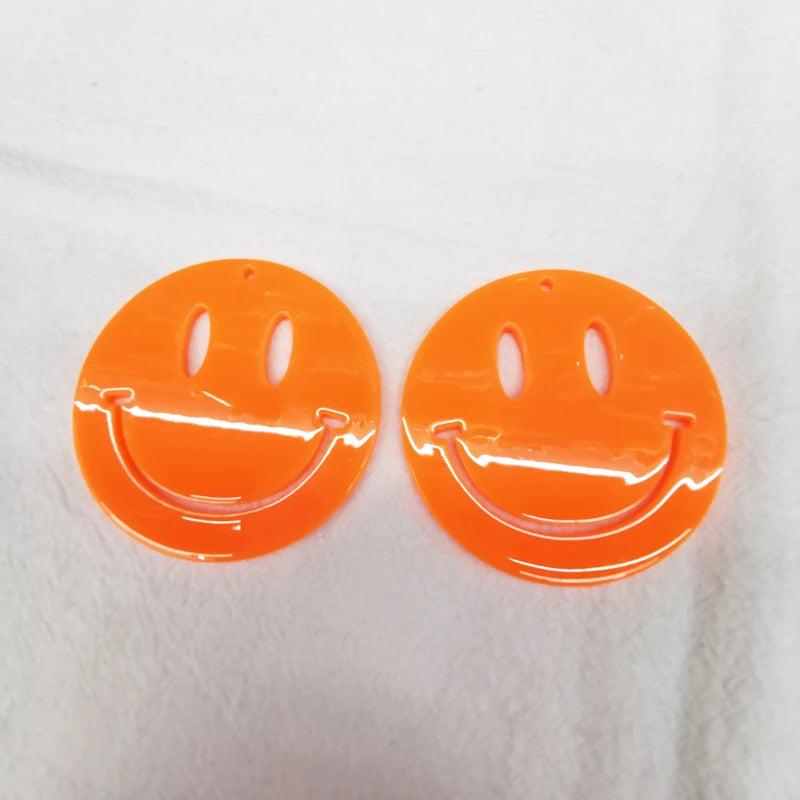 10pcs 55mm DIY Smile Face Beads, Small Pendant for Key Chain Jewelry Making