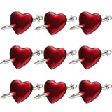 10pcs Red Heart Charms Eye Rose Pendant DIY Jewelry Making Accessories