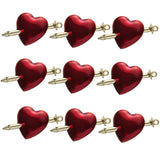 10pcs Red Heart Charms Eye Rose Pendant DIY Jewelry Making Accessories
