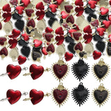 10pcs Red Heart Charms Eye Rose Pendant DIY Jewelry Making Accessories