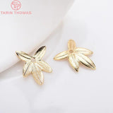 20PCS 14.5x11MM 24K Plated Maple Leaf Charms Pendants Jewelry DIY Accessories