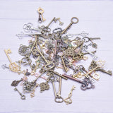 Random Mix Alloy Key Pendant Charms Jewelry DIY Vintage Silver Bronzer