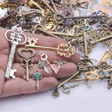 Random Mix Alloy Key Pendant Charms Jewelry DIY Vintage Silver Bronzer