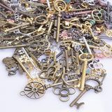 Random Mix Alloy Key Pendant Charms Jewelry DIY Vintage Silver Bronzer