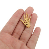 4pcs Raw Brass Hand Craved Evil Eyes Star Charms for DIY Jewelry Making