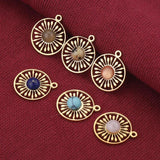 5pcs Stainless Steel Flower Charms for DIY Jewelry Making