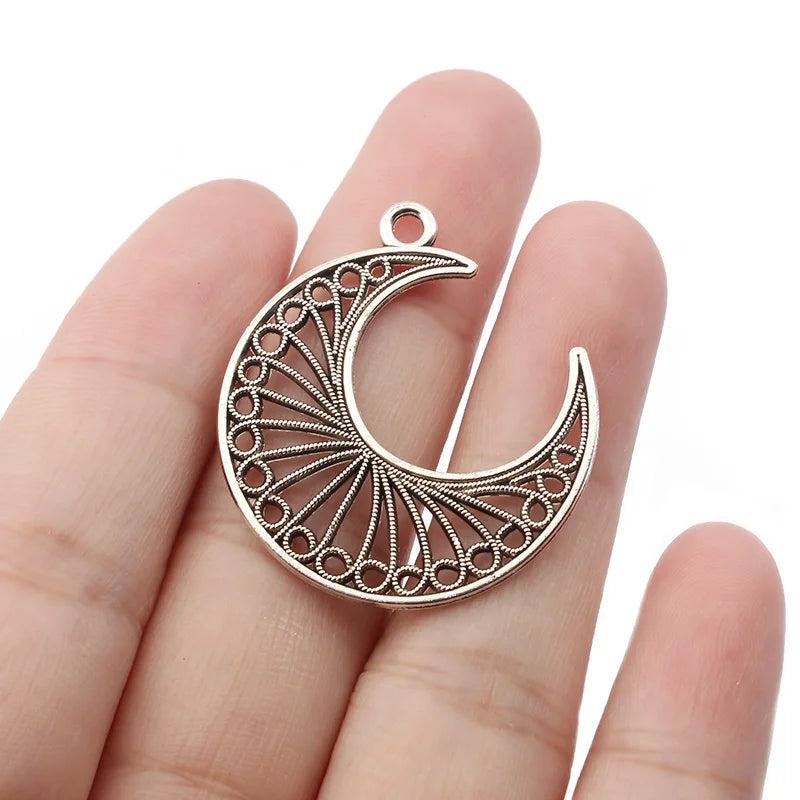 20pcs Tibetan Silver Moon Charms Pendant For Jewelry Making