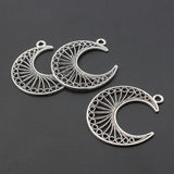 20pcs Tibetan Silver Moon Charms Pendant For Jewelry Making