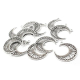 20pcs Tibetan Silver Moon Charms Pendant For Jewelry Making