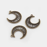 20pcs Tibetan Silver Moon Charms Pendant For Jewelry Making