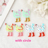 12Pcs Chicken Charms Acrylic Pendant For DIY Earring Necklace Making