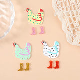 12Pcs Chicken Charms Acrylic Pendant For DIY Earring Necklace Making