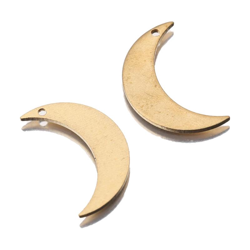 40Pcs Brass Moon Earrings Charms for DIY Jewelry Making