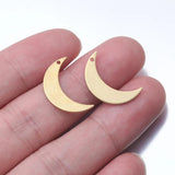 40Pcs Brass Moon Earrings Charms for DIY Jewelry Making