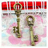 50pcs Antique Bronze Plated Key Charms Pendants DIY Jewelry Making Pendant