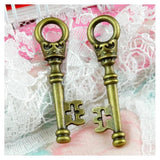 50pcs Antique Bronze Plated Key Charms Pendants DIY Jewelry Making Pendant