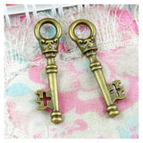 50pcs Antique Bronze Plated Key Charms Pendants DIY Jewelry Making Pendant