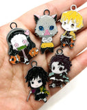 10 Pcs Demon Slayer Charms for Jewelry Making