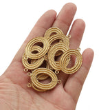 20pcs Brass Earring Charms Oval Braided Circle Pendant DIY Jewelry Findings