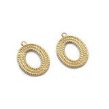 20pcs Brass Earring Charms Oval Braided Circle Pendant DIY Jewelry Findings